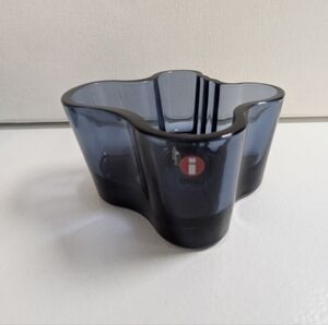 IITTALA Alvar Aalto Blue GLASS Votive TEALIGHT CANDLE HOLDER